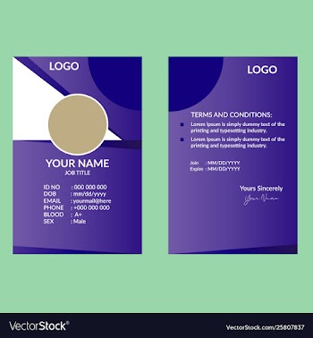 Purple nice id card vector image