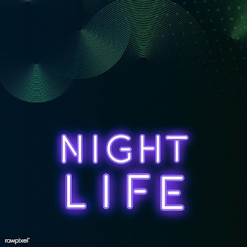 Purple nightlife neon sign vector | Free stock vector - 535265