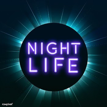Purple nightlife neon sign vector | Free stock vector - 535307