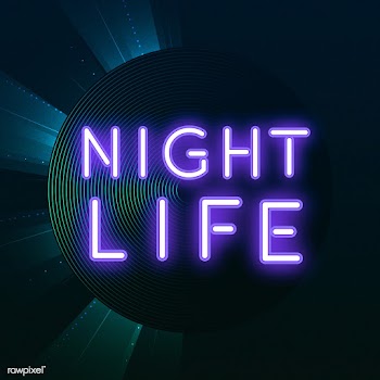 Purple nightlife neon sign vector | Free stock vector - 535309