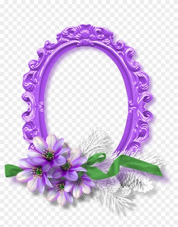 Purple Oval Flower Frame Png