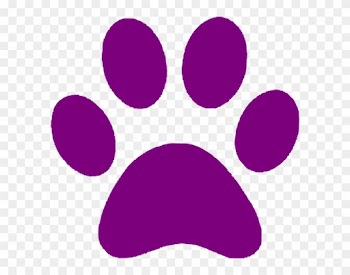 Purple Paw Animal Nature Cute Kawaii Puppy Dog Lilacfre - Red Paw Print Clip Art
