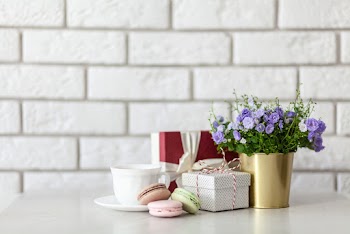 Purple-petaled Flower Beside Box