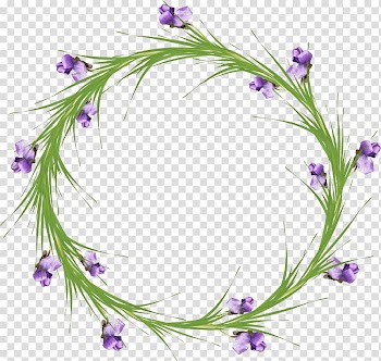 Purple petaled flower wreath art, Angels Flower Floral design, Flowers garland transparent background PNG clipart