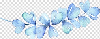 Purple petaled flowers illustration, Blue Watercolor painting Leaf Icon, Blue Leaves transparent background PNG clipart