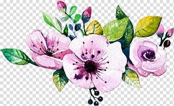 Purple petaled flowers illustration, Wedding invitation Watercolour Flowers Watercolor painting Floral design, Watercolor flowers transparent background PNG clipart