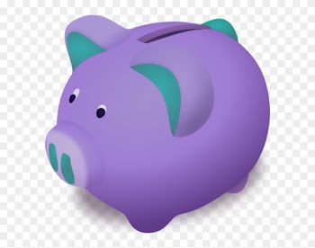 Purple Piggy Banks - Piggy Bank Money Clipart