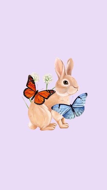 Purple rabbit iPhone wallpaper, cute | Free Photo Illustration - rawpixel