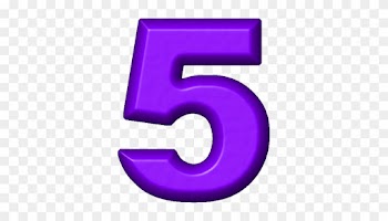 Purple Refrigerator Magnet - Numbers 5