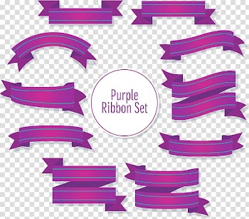 Purple ribbon design material transparent background PNG clipart