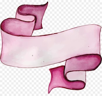 Purple Ribbon - Hand painted watercolor purple ribbon 