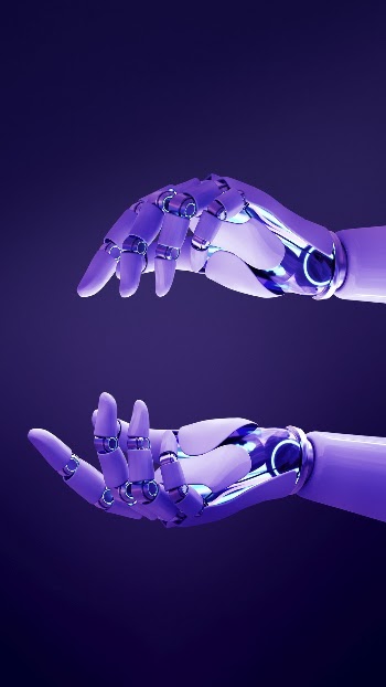 Purple robot hand phone wallpaper, | Free Photo - rawpixel