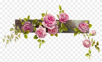 Purple Rose Clipart Coner - Vintage Flower Border Png