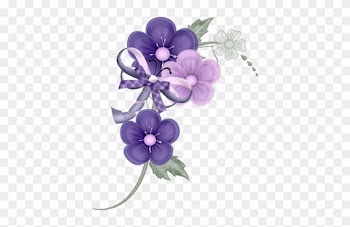 Purple Rose Clipart Corner - Purple Corner Border Png