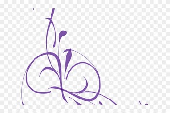 Purple Rose Clipart Flower Line - Clipart Floral Borders Png