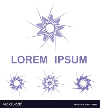 Purple round logo design set vector image