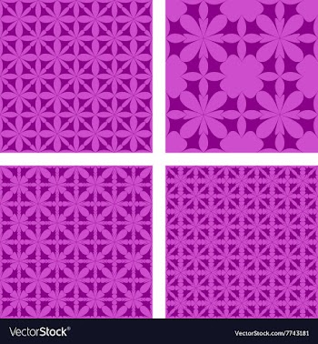 Purple seamless pattern background set vector image