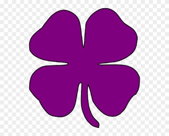 Purple Shamrock Clip Art At Clker - Four Leaf Clover Silhouette