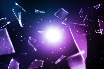 Purple shattered glass in space background… | Free stock illustration | High Resolution graphic