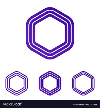 Purple six corner logo design set vector image