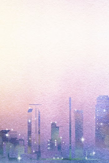Purple skyline background, watercolor city | Free Photo Illustration - rawpixel