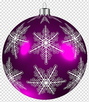 Purple snowflake print bauble , Christmas ornament , Beautiful Purple Christmas Ball transparent background PNG clipart