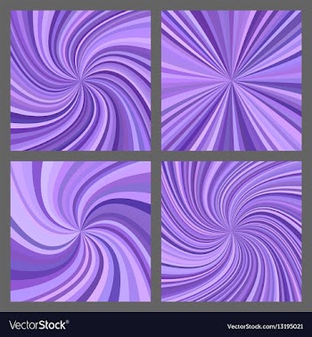 Purple spiral and ray burst background set vector image
