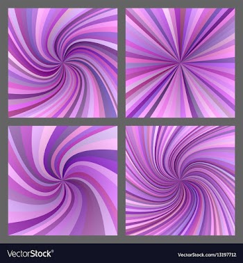 Purple spiral and ray burst background set vector image