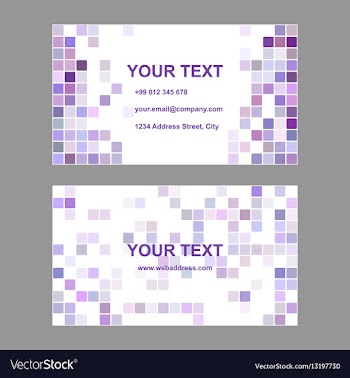 Purple square design business card template vector image