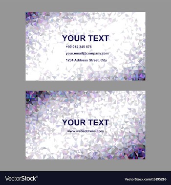 Purple triangle mosaic business card design vector image