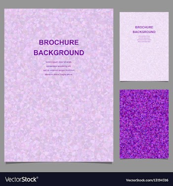 Purple triangle tile mosaic brochure template vector image
