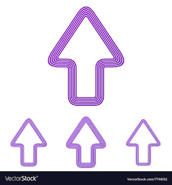 Purple up arrow logo design set vector image