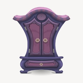 Purple wardrobe furniture clipart, illustration | Free Vector - rawpixel