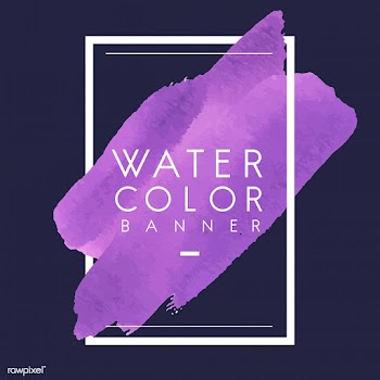 Purple watercolor banner design vector | Free stock vector - 513059