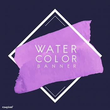 Purple watercolor banner design vector | Free stock vector - 513063