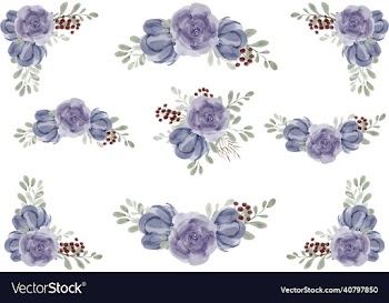 purple watercolor flowers patterns