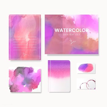 Purple watercolor style banner vector set | Free stock vector - 530812
