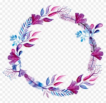 Purple Watercolor Wreath Ink Paint Flowers Freetoedit - Wreath Design For Wedding