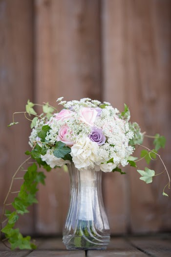 Purple, White, and Pink Flower Arrangement