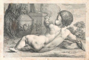 Putto-child in the garden | Free Photo - rawpixel