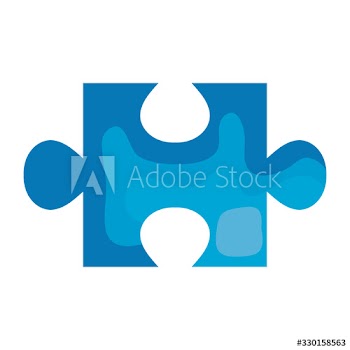 puzzle piece blue color design