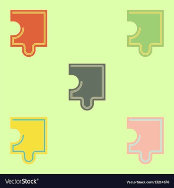 Puzzle piece collection vector image
