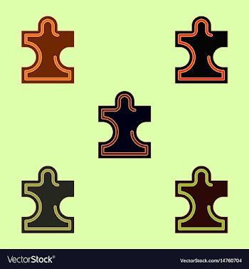Puzzle piece collection vector image