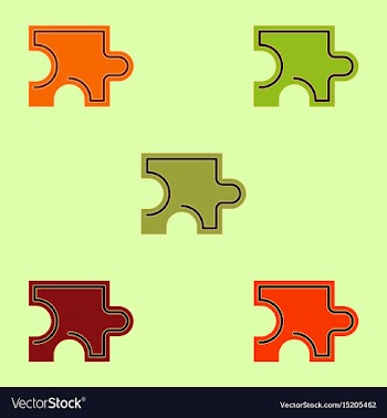 Puzzle piece collection vector image