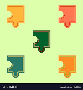 Puzzle piece collection vector image