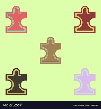 Puzzle piece collection vector image