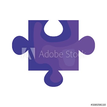 puzzle piece purple color design