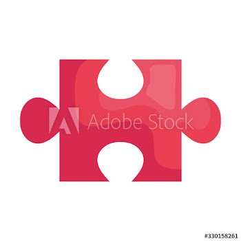 puzzle piece red pink design