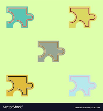 Puzzle piece set vector image