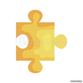 puzzle piece yellow color design